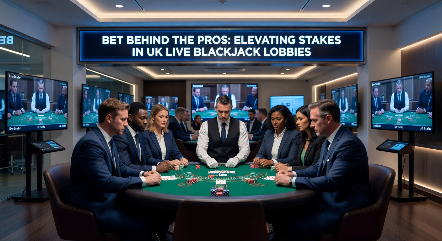 Close-up of a UK live blackjack interface highlighting high-stakes Bet Behind wagers on pro players during an intense hand