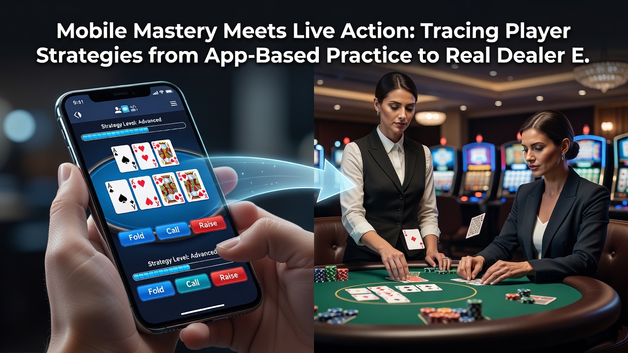 Live dealer blackjack table in a UK casino with players using mobile devices for strategy reference