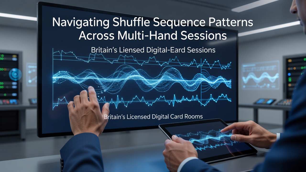 Digital card room interface showing multi-hand blackjack tables with shuffle indicators
