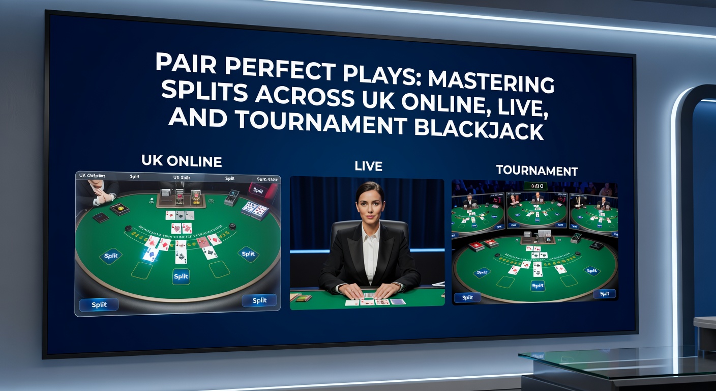 Blackjack table showing a player splitting a pair of eights against a dealer upcard, highlighting strategic decision-making in a live UK casino setting