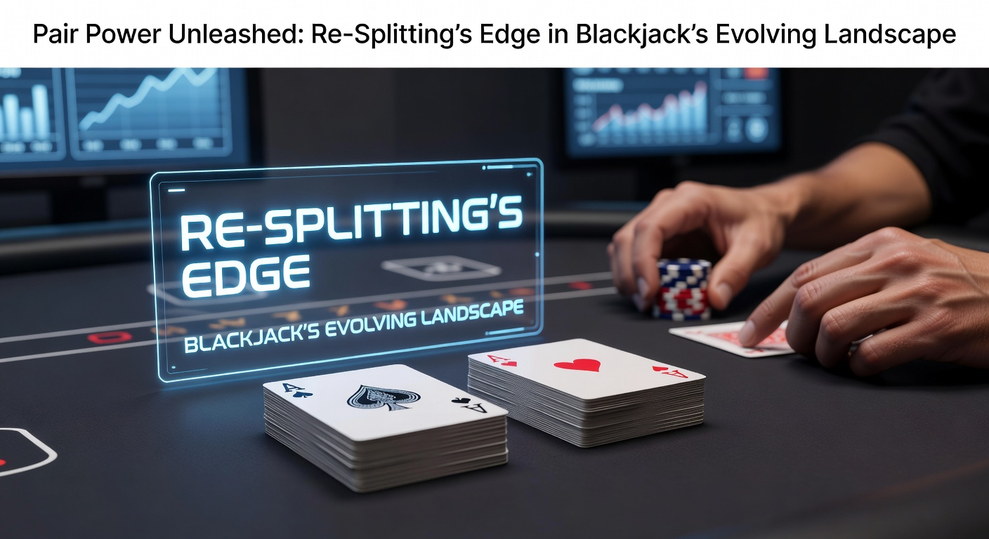 A blackjack table showing multiple split pairs being re-split, highlighting strategic depth in play