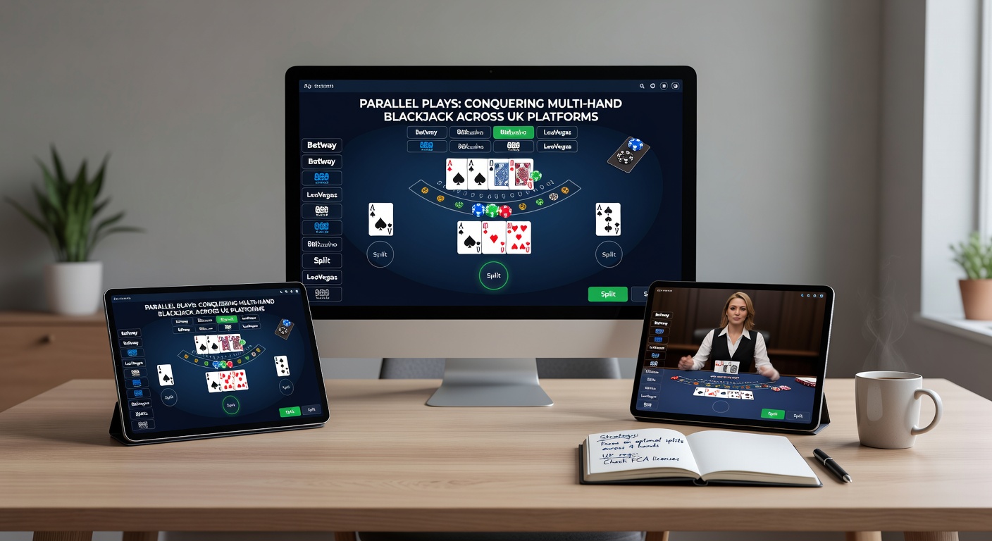 Strategy chart for multi-hand blackjack highlighting split and double decisions across UK variants