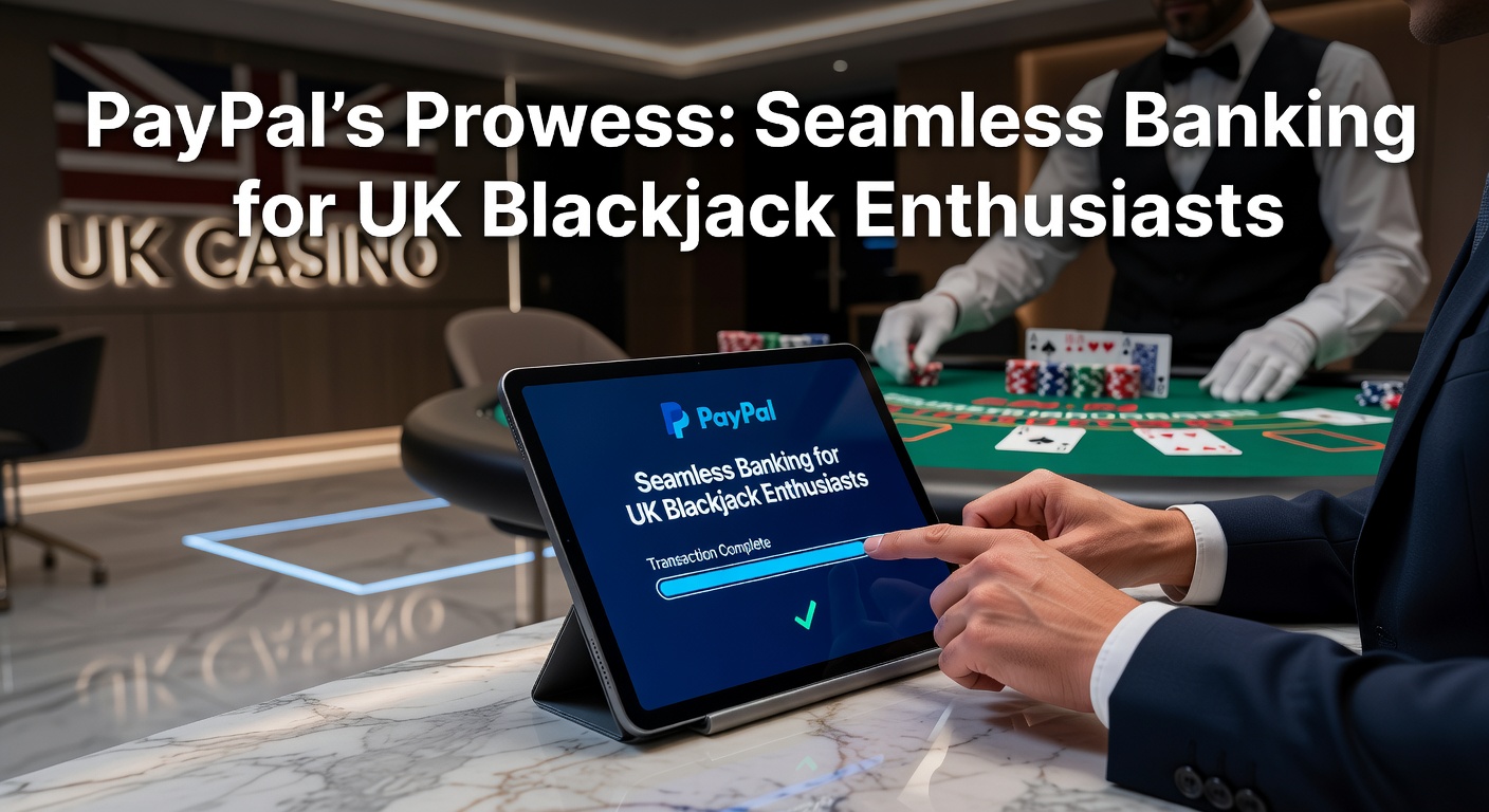 PayPal app open on a mobile device next to a blackjack table interface, highlighting seamless deposit options for UK players
