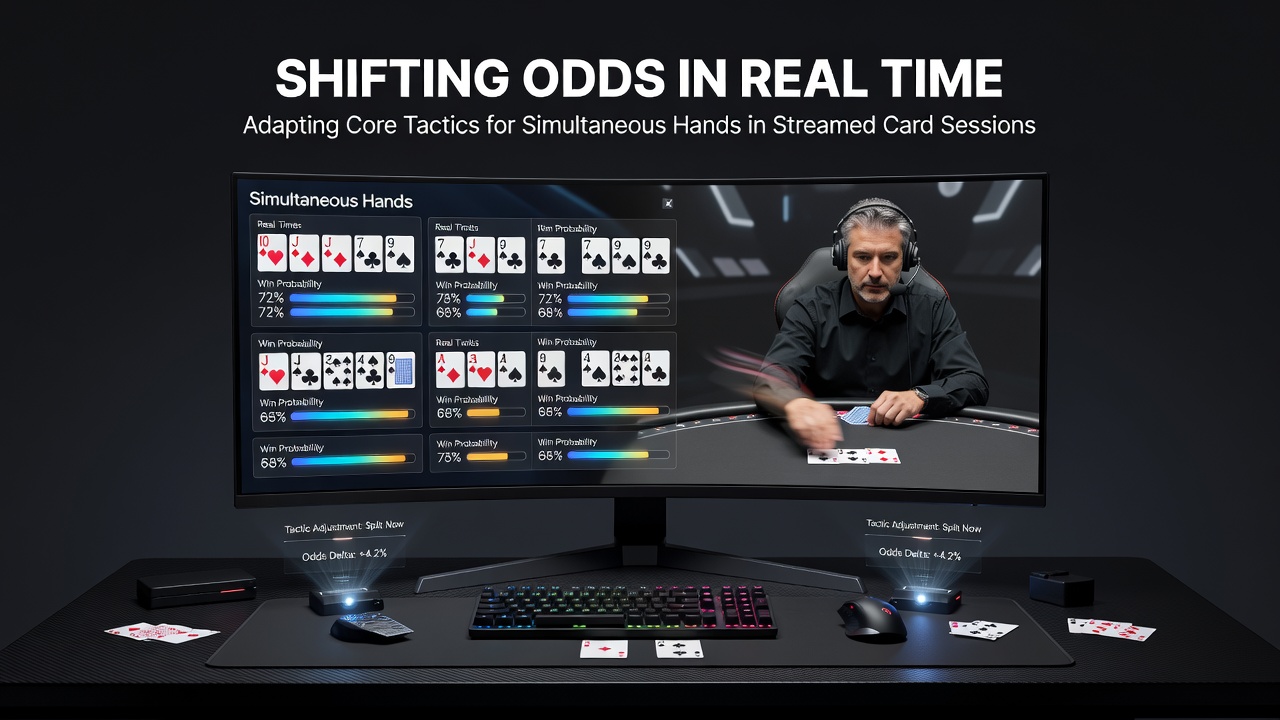 Live dealer streamed blackjack table displaying multiple simultaneous hands with real-time card reveals