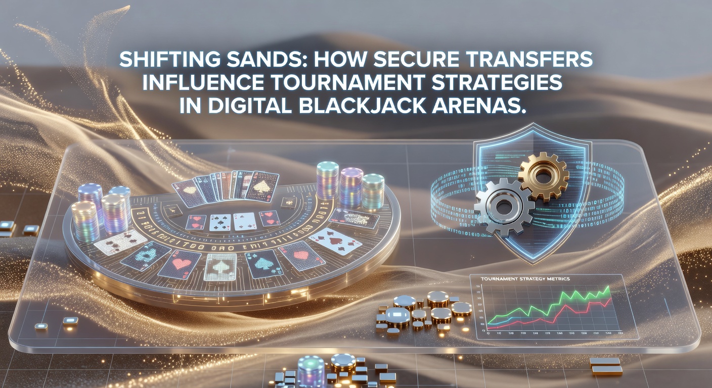 Digital blackjack tournament interface showing secure transaction flow and player strategy adjustments